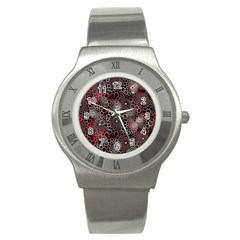 Chain Mail Vortex Pattern Stainless Steel Watch by Celenk