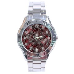 Chain Mail Vortex Pattern Stainless Steel Analogue Watch by Celenk