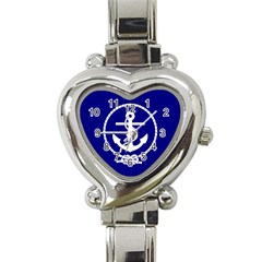 Anchor Flag Blue Background Heart Italian Charm Watch