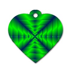 Shiny Lime Navy Sheen Radiate 3d Dog Tag Heart (one Side) by Celenk