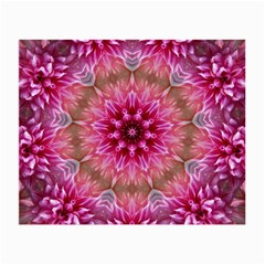 Flower Mandala Art Pink Abstract Small Glasses Cloth (2-side) by Celenk