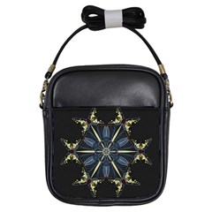 Mandala Butterfly Concentration Girls Sling Bags by Celenk