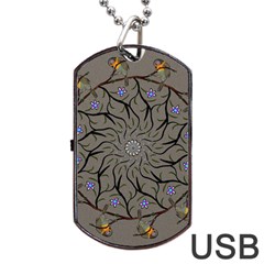 Bird Mandala Spirit Meditation Dog Tag Usb Flash (one Side) by Celenk