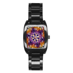 Kaleidoscope Pattern Kaleydograf Stainless Steel Barrel Watch by Celenk