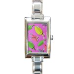 Leaves Autumn Nature Trees Rectangle Italian Charm Watch Front