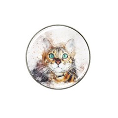 Cat Animal Art Abstract Watercolor Hat Clip Ball Marker by Celenk