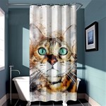 Cat Animal Art Abstract Watercolor Shower Curtain 36  x 72  (Stall)  Curtain(36 X72 ) - 33.26 x66.24  Curtain(36 X72 )