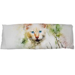 Cat Animal Art Abstract Watercolor Body Pillow Case (dakimakura) by Celenk