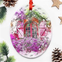 Window Flowers Nature Art Abstract Ornament (oval Filigree) by Celenk