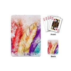 Feathers Bird Animal Art Abstract Playing Cards (mini)  by Celenk