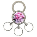 Flowers Roses Bouquet Art Abstract 3-Ring Key Chains Front