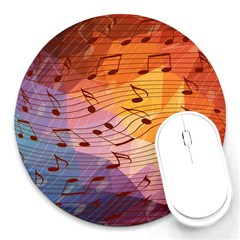 Music Notes Round Mousepads by linceazul