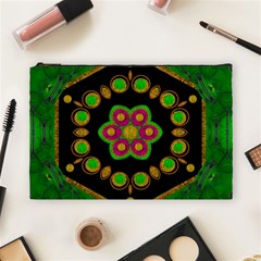 Magic Of Life A Orchid Mandala So Bright Cosmetic Bag (large)  by pepitasart