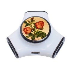 Vintage Flowers Floral 3-port Usb Hub by Celenk