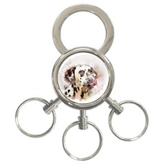 Dog Portrait Pet Art Abstract 3-ring Key Chains by Celenk