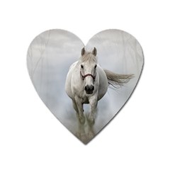 Horse Mammal White Horse Animal Heart Magnet by Celenk