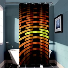 Fractal Orange Texture Waves Shower Curtain 36  X 72  (stall) 