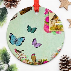 Whimsical Shabby Chic Collage Ornament (round) by NouveauDesign