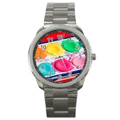 Palette Brush Paint Box Color Sport Metal Watch by Celenk