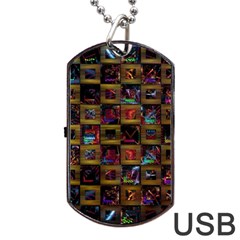 Kaleidoscope Pattern Abstract Art Dog Tag Usb Flash (one Side)