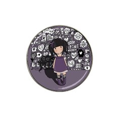 Dolly Girl In Purple Hat Clip Ball Marker by Valentinaart