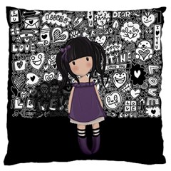 Dolly Girl In Purple Large Flano Cushion Case (two Sides) by Valentinaart