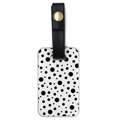 Black On White Polka Dot Pattern Luggage Tags (one Side) 