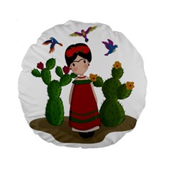 Frida Kahlo Doll Standard 15  Premium Flano Round Cushions by Valentinaart