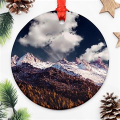 Mountain Sky Landscape Hill Rock Ornament (round) by Celenk