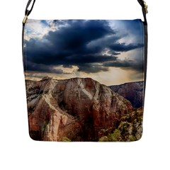 Nature Landscape Clouds Sky Rocks Flap Messenger Bag (l) 