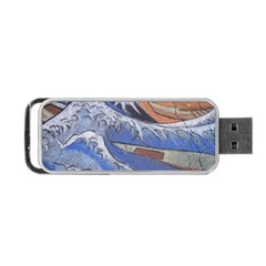 Harvard Mayfair Hokusai Chalk Wave Fuji Portable Usb Flash (one Side) by Celenk