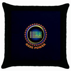 Geek Power Throw Pillow Case (black) by linceazul