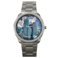 Tower Blocks Skyscraper City Modern Sport Metal Watch by Celenk