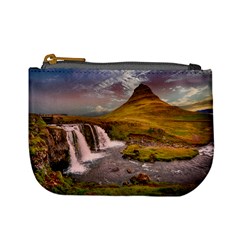 Nature Mountains Cliff Waterfall Mini Coin Purses by Celenk