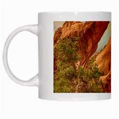 Canyon Desert Rock Scenic Nature White Mugs by Celenk