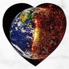 Climate Change Global Warming Jigsaw Puzzle (heart) by Celenk