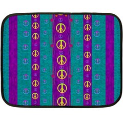 Peace Be With Us This Wonderful Year In True Love Double Sided Fleece Blanket (mini)  by pepitasart