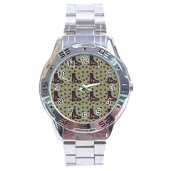 Deer Boots Green Stainless Steel Analogue Watch by snowwhitegirl