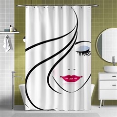 Makeup Face Girl Sweet Shower Curtain 48  X 72  (small) 