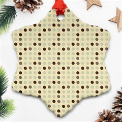 Brown Green Grey Eggs Snowflake Ornament (two Sides) by snowwhitegirl