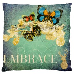 Embrace Shabby Chic Collage Standard Flano Cushion Case (one Side) by NouveauDesign