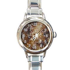 Rusty Texture Pattern Daniel Round Italian Charm Watch by Nexatart