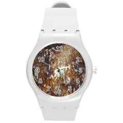 Rusty Texture Pattern Daniel Round Plastic Sport Watch (m) by Nexatart