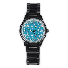 Paper Cranes Pattern Stainless Steel Round Watch by Valentinaart