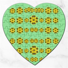 Sun Flowers For The Soul At Peace Jigsaw Puzzle (heart) by pepitasart