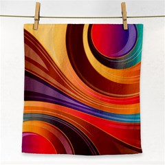 Abstract Colorful Background Wavy Face Towel by Nexatart