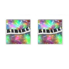 Piano Keys Music Colorful 3d Cufflinks (square) by Nexatart