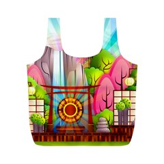 Zen Garden Japanese Nature Garden Full Print Recycle Bags (m)  by Nexatart