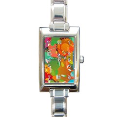 Background Colorful Abstract Rectangle Italian Charm Watch