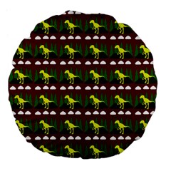 Dino In The Mountains Red Large 18  Premium Flano Round Cushions by snowwhitegirl